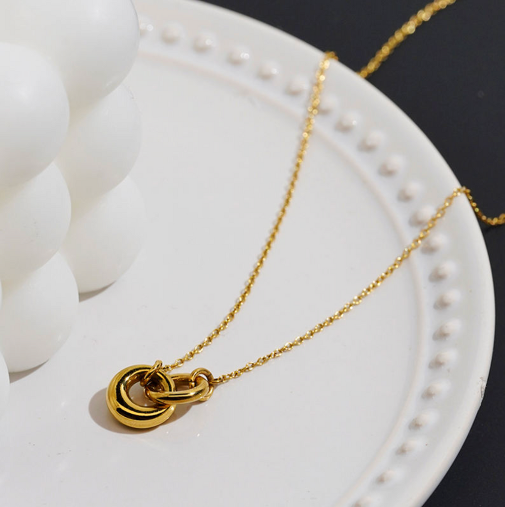 Interlocking Eternity Ring Pendant Necklace