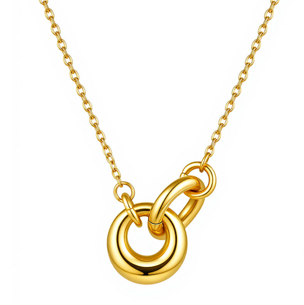 Interlocking Eternity Ring Pendant Necklace