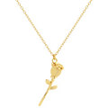 Enchanted Stemmed Rose Pendant Necklace