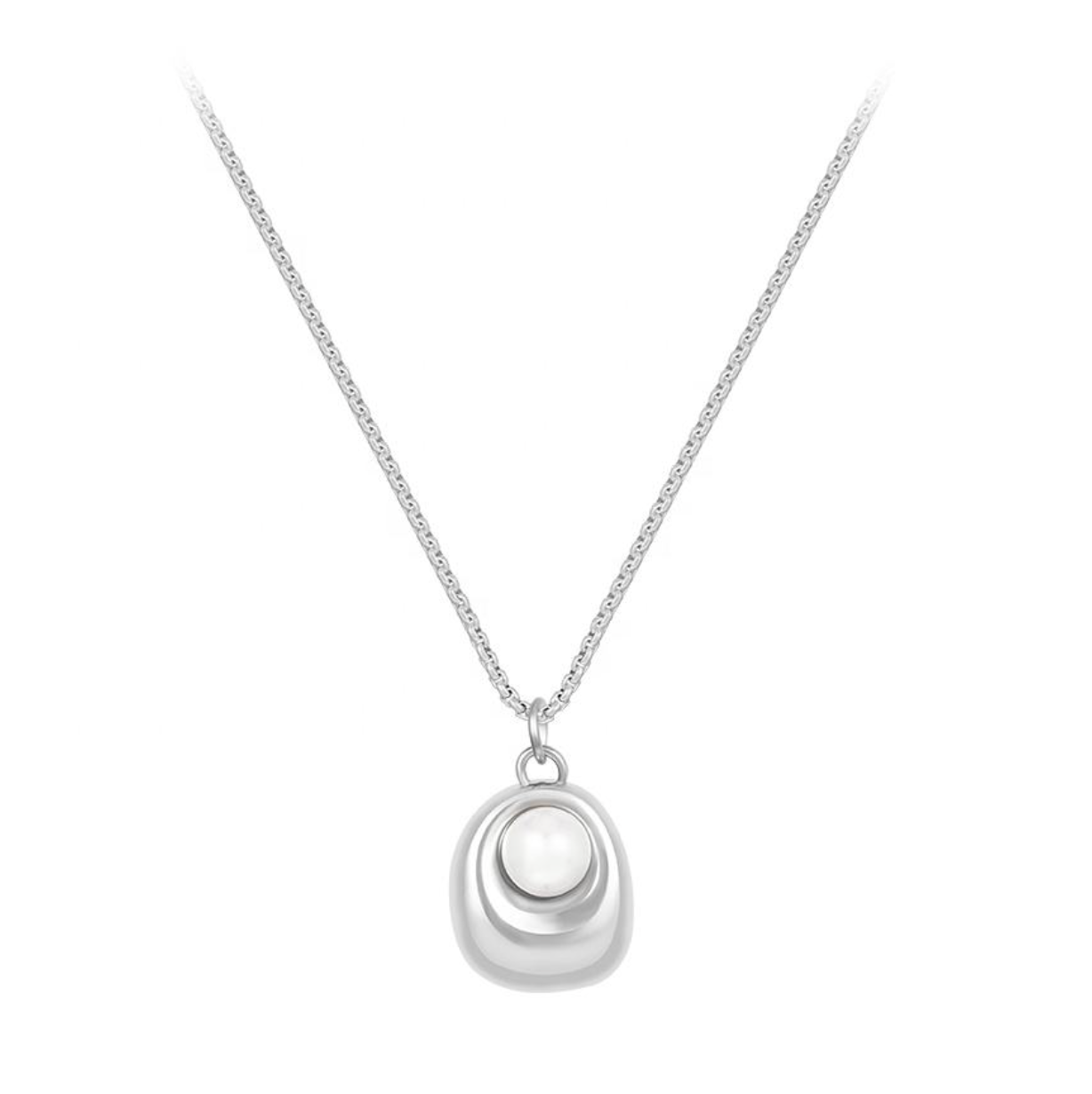 Organic Frame Pearl Necklace
