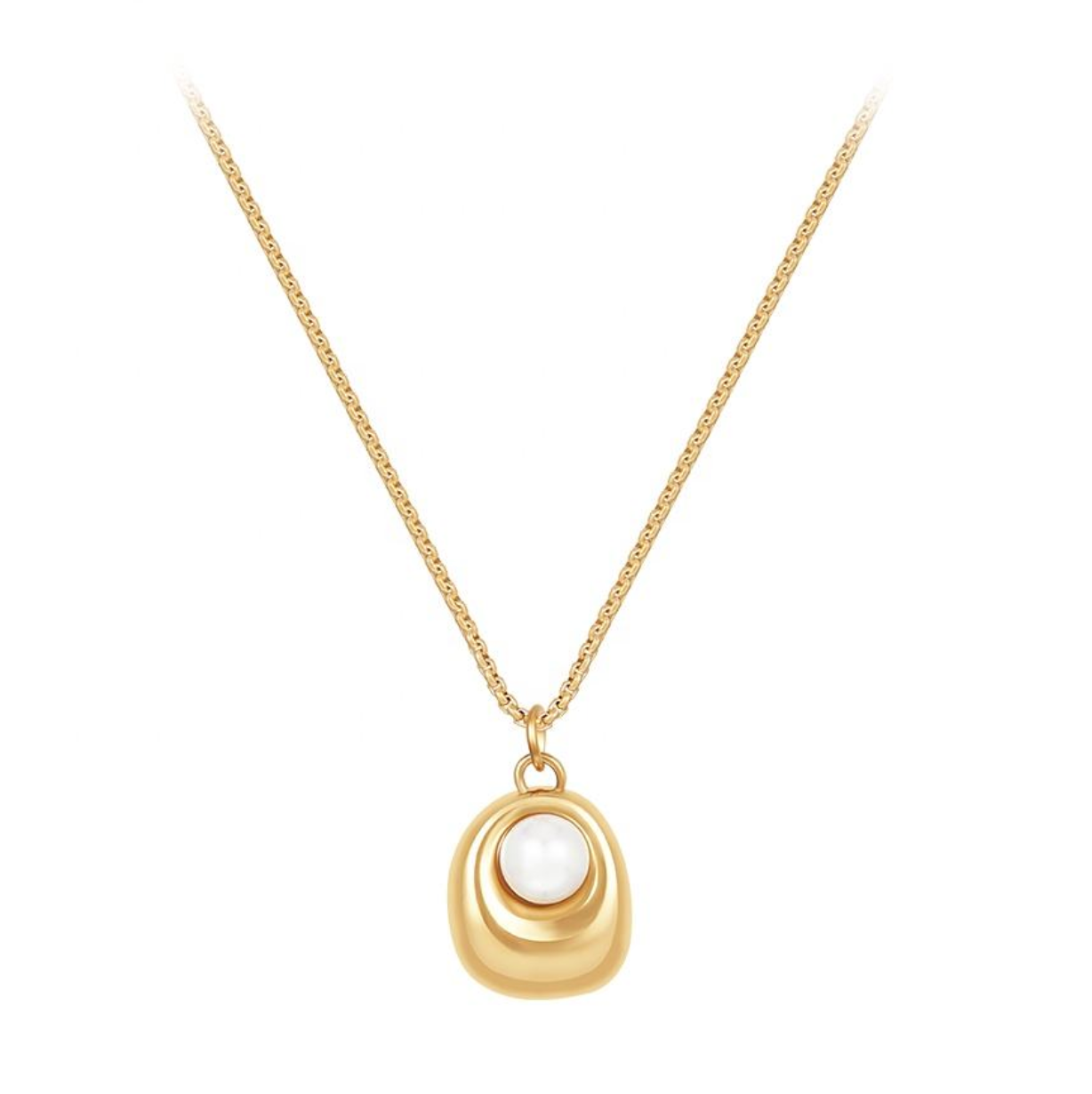 Organic Frame Pearl Necklace