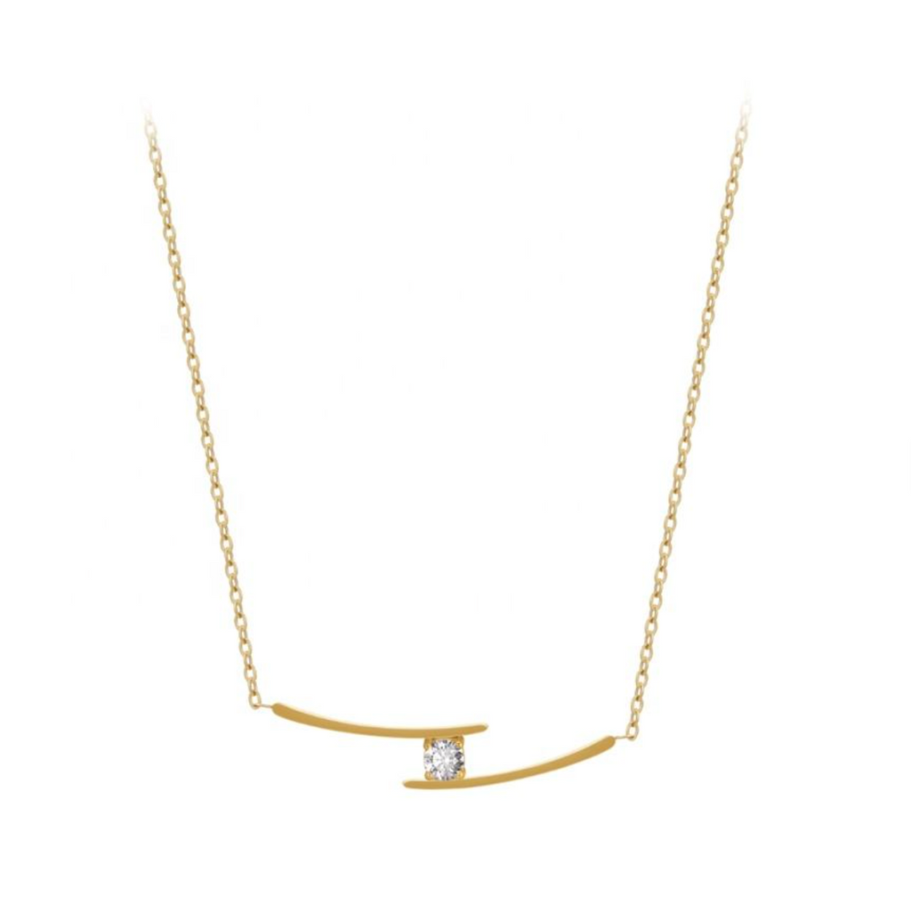 Horizon Wave Solitaire Necklace