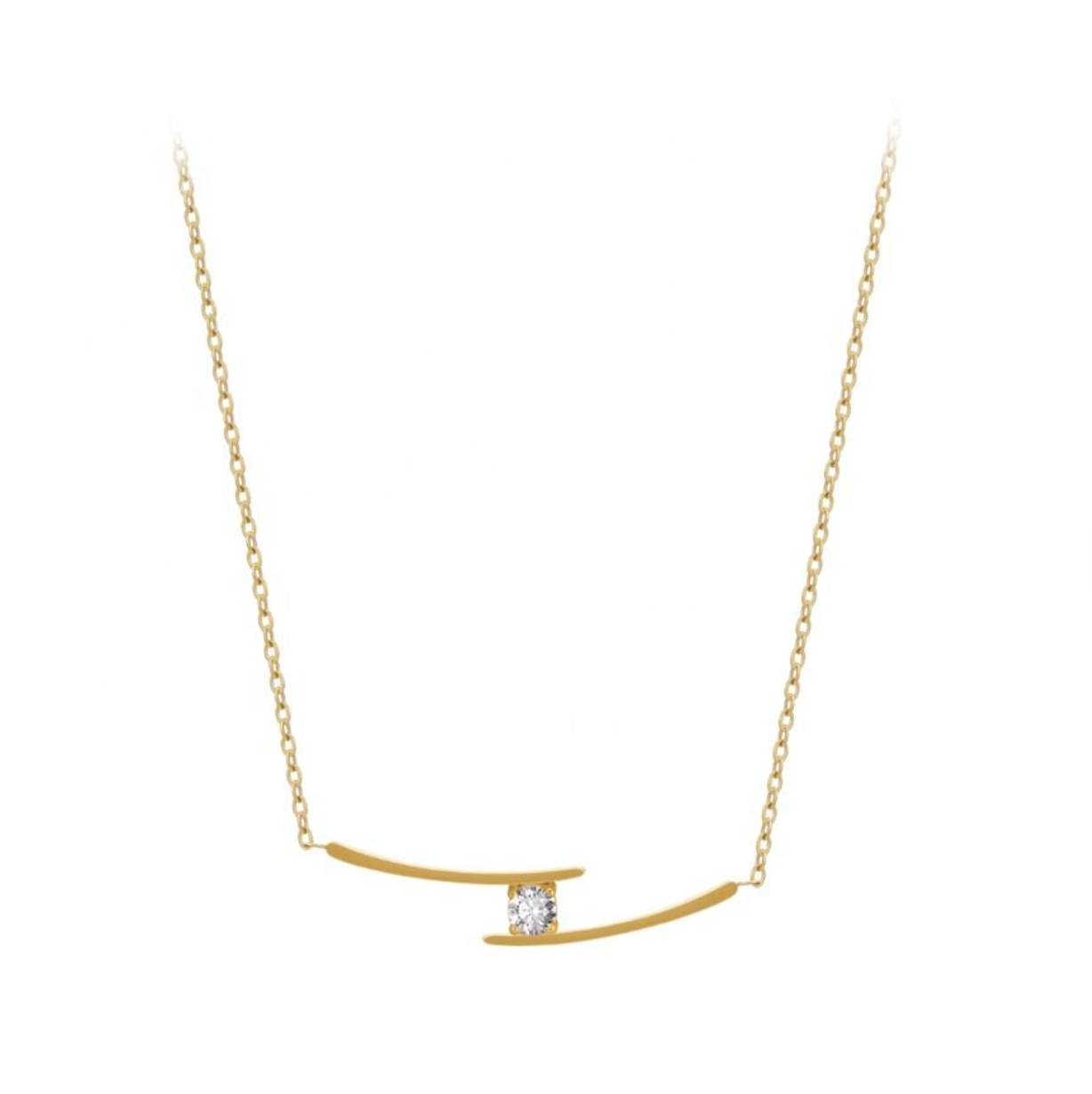 Horizon Wave Solitaire Necklace