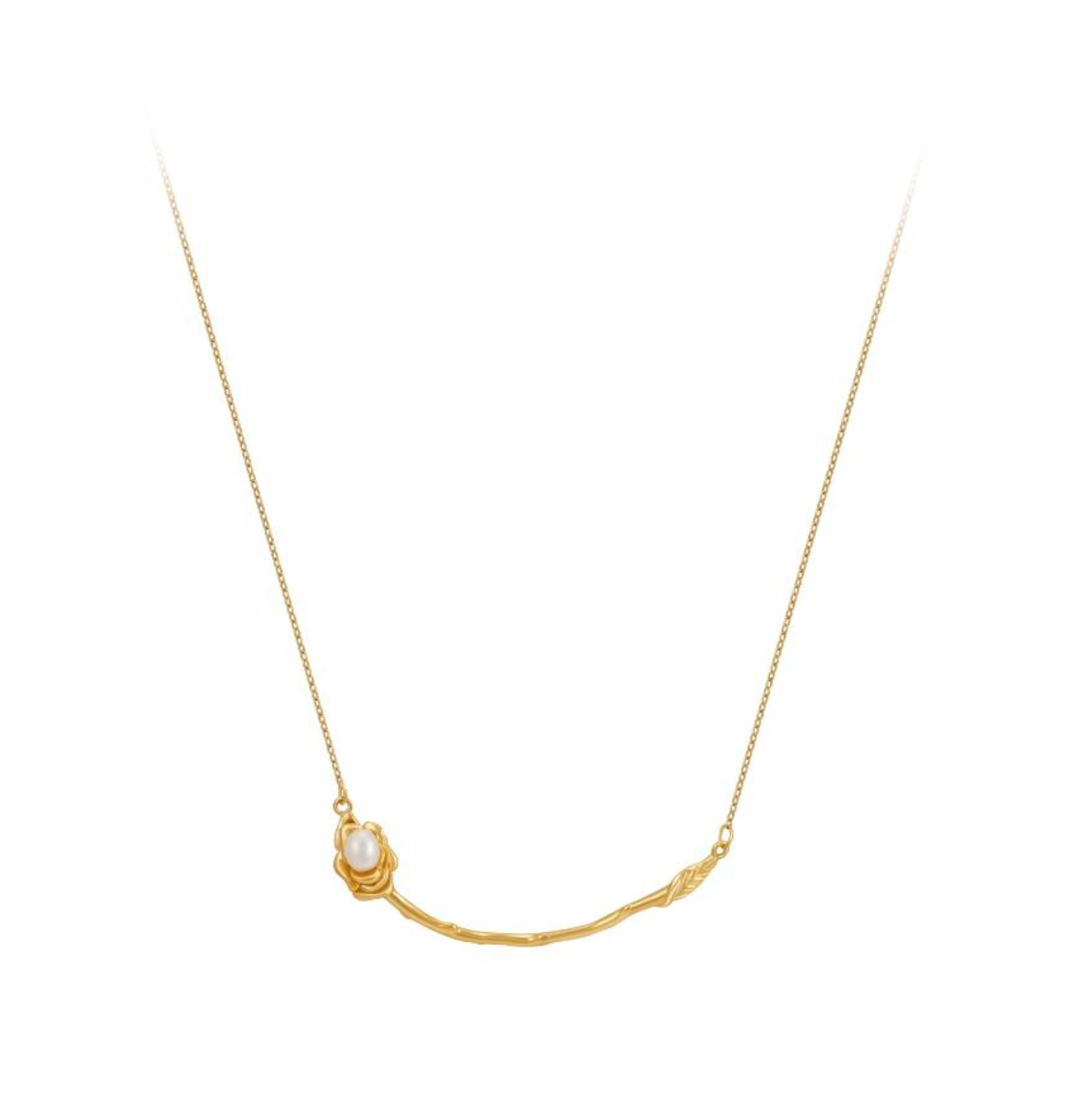 Flora Branch & Pearl Necklace